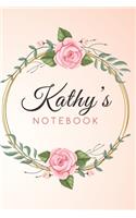 KATHY'S Customized Floral Notebook / Journal 6x9 Ruled Lined 120 Pages School Degree Student Graduation university