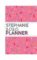 Stephanie: : 2020 Personalized Planner: One page per week: Pink sprinkle design