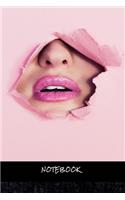 Notebook: Pink kiss - Journal for writing I Composition Book I Blank paper with integrated page numbers l Narrow Ruled I Diary I 120 Pages I "6x9" I A5 I Soft