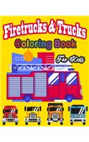 Fire Truck & trucks Coloring Book For Kids