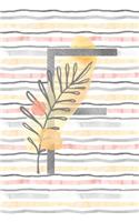Food and Exercise Journal with Monogram Letter F
