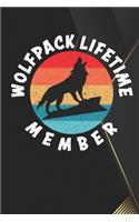 Wolfpack Lifetime Member: Funny and Cute Wolf Composition Book, Journal, Diary, Notebook for Wolves lovers. Wide Ruled Blank Lined. Diary, Notepad. 6x9 120 pages (60 sheets).