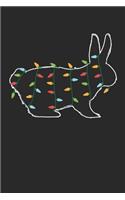 Rabbit with Christmas Lights - Christmas Notebook - Rabbit Diary - Animal Journal - Christmas Gift for Animal Lover