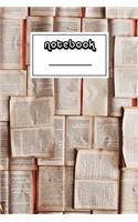 Notebook: Old Books Notebook - Beautiful 100-Page College-Ruled Work Book to Write in - Stylish 6 X 9 Lined Journal (Cool Notebooks)