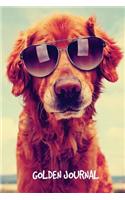 Golden Journal: 6 x 9 inch dog notebook, Golden Retriever, lined journal, 200 pages