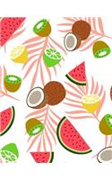 Watermelon Notebook Dot Grid: Cute Fruit Bullets Notebook Dot Grid Sheet Dotted Paper Journal Book Doodling Drawing Sketching Journaling For Kids Teen Girl Artist Women For Writi