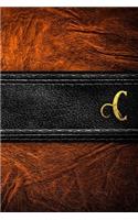 C: Gold Letter Inlay Antique Monogram Vintage Leather (Effect) Organizer Plannner 2019