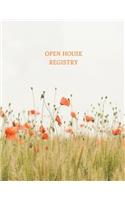 Open House Registry: Guest and Visitors Sign in Book (Flowers)