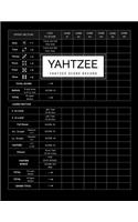 Yahtzee Score Record: Games Record Scoresheet Keeper and Write in the Player Name and Record Dice Thrown, Black Cover