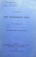 A GLOSSARY OF WEST WORCESTERSHIRE WORDS