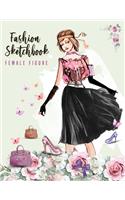 Fashion sketchbook with figure templates for girls