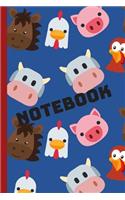Notebook: Lined Notebook With Farm Animals Great For Kids