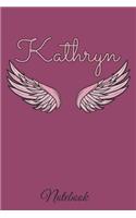 Kathryn Notebook: A beautiful personalized angel wings soft cover notebook with 100 lined pages in 6x9 inch format. Personal Diary Personalized Journal Customized Jou