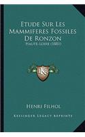 Etude Sur Les Mammiferes Fossiles De Ronzon