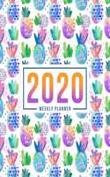 2020 Weekly Planner: January 1, 2020 to December 31, 2020: Weekly & Monthly View Planner, Organizer & Diary: Watercolor Pineapples 750-4