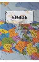 Schweden: Liniertes Reisetagebuch Notizbuch oder Reise Notizheft liniert - Reisen Journal für Männer und Frauen mit Linien