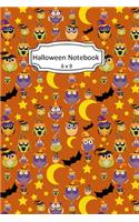 Halloween Notebook: Owls Clip Art Images on 6 x 9 Blank Lined Softcover Journal for Notes, Halloween Gift Design Cover Note Book
