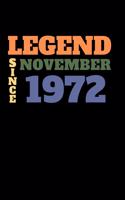 Legend since November 1972: Ruled Birthday Diary Notebook or Guest book Journal - Lined Register Pocketbook for Men and Women with Lines - Visitors' book for Birthdays and Part