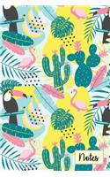 Notes: Tropical Flamingo College Ruled Journal for Taking Notes Journaling School or Work