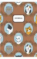 Journal: Retro Cats Pattern Journal Pages Pet Activity Log Book Track Wellness Health Activities Veterinarian Visit - Remembrance Workbook - Notebook Composi