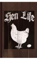 Hen Life Chicken Farmer Journal Notebook