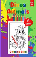 Dinos Animals Coloring Book for Kids