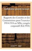 Rapports Des Comités Et Des Commissions Pour l'Exercice 1914-1918: Présentés Au Xixe: Congrès Corporatif Xiiie de la C.G.T. Tenu À Versailles, Du 15 Au 18 Juillet 1918(Sciences Sociales)