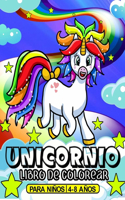 Unicornio libro de colorear para niños de 4 a 8 años: Diversión con la aventura del unicornio