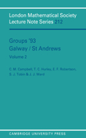 Groups '93 Galway/St Andrews: Volume 2