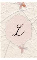 L: Western Wallflower Petal Journal, Monogram Initial Letter L Lined Pages Flower Notebook