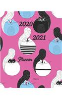 2020-2021 Meow Planner: 2-Year Monthly Planner 8x10 Inches Pocket Size - Agenda Planner For 24 Months Calendar, Appointment Notebook - Schedule, Notebook, Journal, To-do Li