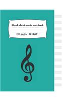 Blank sheet music notebook 110 pages - 12 Staff