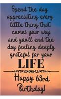 Spend the day appreciating every little thing Happy 63rd Birthday