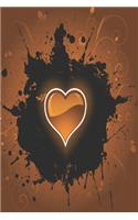Heart in the dark orange
