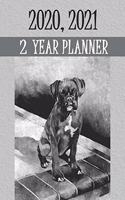 2020 2021 2 Year Planner: Daily Time Organizer for 24 Months, Boxer Breed Dog Cover