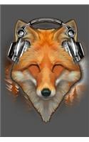 Fox Listening to Music Blank Journal
