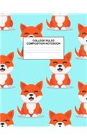 College Ruled Composition Notebook: Cute Blank Lined Journal to Write In with White Paper Rule Pages for School Subject and Writing Pad: Design Code A4 2606