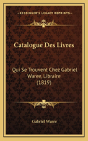 Catalogue Des Livres