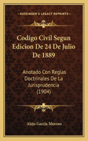 Codigo Civil Segun Edicion De 24 De Julio De 1889
