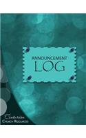 Announcement Log by Centurion books, (Paperback * Large - 8.5