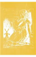 Alice in Wonderland Pastel Chalkboard Journal - Alice and The White Rabbit (Yellow)