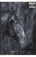 Write Here Notebooks: Horse Journal / Notebook Lined Paper 150 Pages 6"x9" Composition Book Horse Head Painting