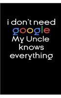 I don't need google my Uncle knows everything Notebook Birthday Gifts