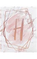 Letter H Lined Journal