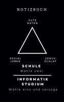 Notizbuch Gute Noten Sozial Leben Genug Schlaf Schule Wähle Zwei Informatik