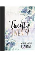 Weekly & Monthly Planner: Purple Watercolor Floral Planner For Women Pretty Planners