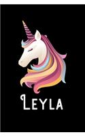 Leyla: Journal (Diary, Notebook) Personalized Custom Name Unicorn Birthday Gift for Girls and Women