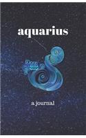 Aquarius Journal: Portable, blank, college ruled journal. Good for notes, diary, fitness, sketching and any tracking (5.5 inches x 8.5 inches 100 pages)