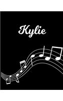 Kylie: Sheet Music Note Manuscript Notebook Paper - Personalized Custom First Name Initial K - Musician Composer Instrument Composition Book - 12 Staves a 