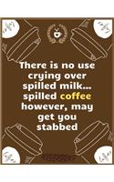 There is no use crying over spilled milk...spilled coffee however, may get you stabbed